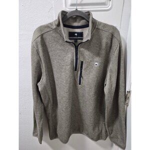 Southern Shirt Mens Half-Zip Pullover Sweatshirt Large Gray With Navy Trim